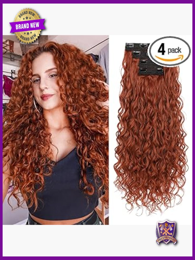 Curly Clip In Hair Extensions 24 Inch Long Lace Weft Natural Hairpieces